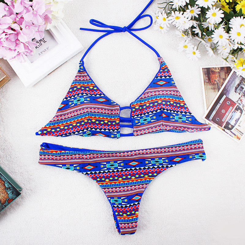 Online discount shop Australia - National Style Sexy Halter Bikini Swimsuit Bra Swimwear Suit Triangle Beachwear
