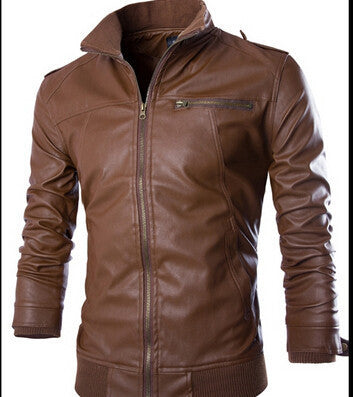 Fashion PU Leather Jacket Men Brand Mens Jackets And Coats Skinny Fit Motorcycle Jacket