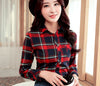 Online discount shop Australia - Brand Women's Clothing Plaid Casual shirts Long Sleeve Shirt Outerwear Loose Plus Size  Blouse