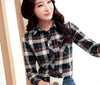 Online discount shop Australia - Brand Women's Clothing Plaid Casual shirts Long Sleeve Shirt Outerwear Loose Plus Size  Blouse