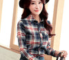 Online discount shop Australia - Brand Women's Clothing Plaid Casual shirts Long Sleeve Shirt Outerwear Loose Plus Size  Blouse