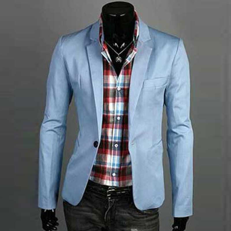 Online discount shop Australia - Men's Blazer Jacket Casual Slim Blazer Fashion Single Button Blazer Masculino M-3XL Size 7 Colors