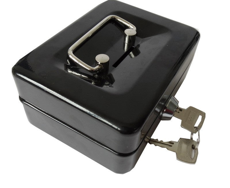 Online discount shop Australia - Cash Box Safe Small Coin Piggy Bank Metal Saving Money Box Black With Locks