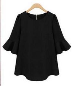 Women Blouses Casual Women Tops Chiffon Blouse Flare Sleeve Shirts Loose Plus Size XL-5XL