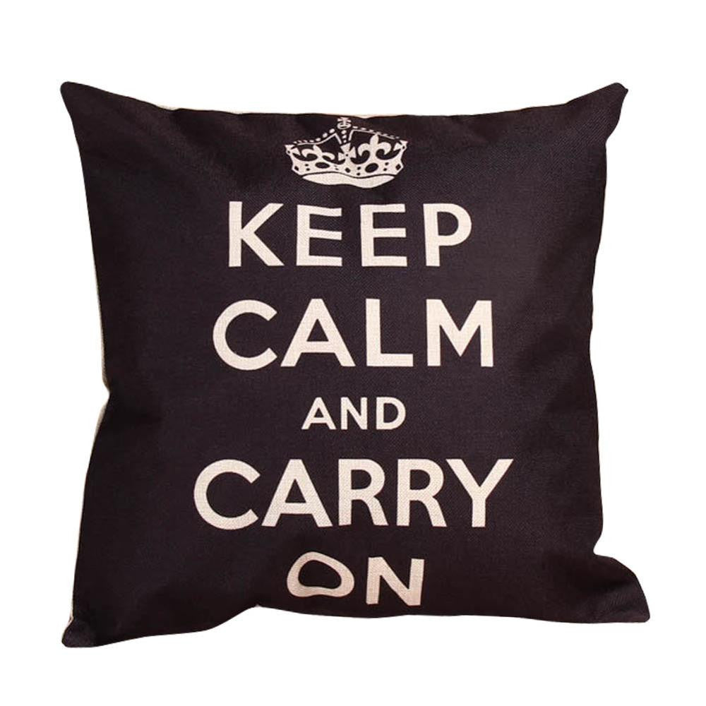 Fashion Letter/ Crown Printed Cushion Cover Cotton Linen Throw Pillow Case Cushion Cover for Home Sofa Car 45*45cm