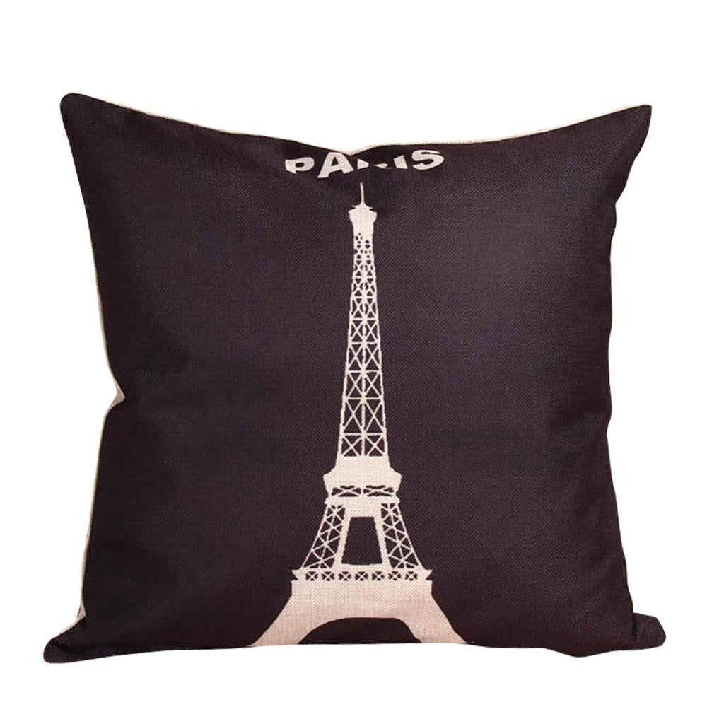 Fashion Letter/ Crown Printed Cushion Cover Cotton Linen Throw Pillow Case Cushion Cover for Home Sofa Car 45*45cm