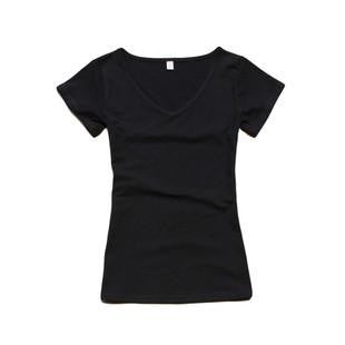 Online discount shop Australia - New Arrival Women's V-neck Short Sleeve Women's T-Shirt Cotton Large Size 8 Colors Slim lady T-shirt plus size B041