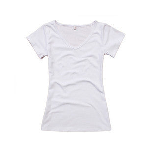 Online discount shop Australia - New Arrival Women's V-neck Short Sleeve Women's T-Shirt Cotton Large Size 8 Colors Slim lady T-shirt plus size B041