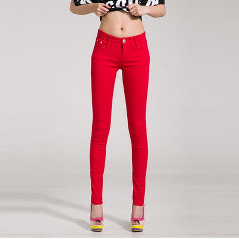 Online discount shop Australia - lady candy colored casual trousers Ms. stovepipe pencil ankle-length jeans women jeans