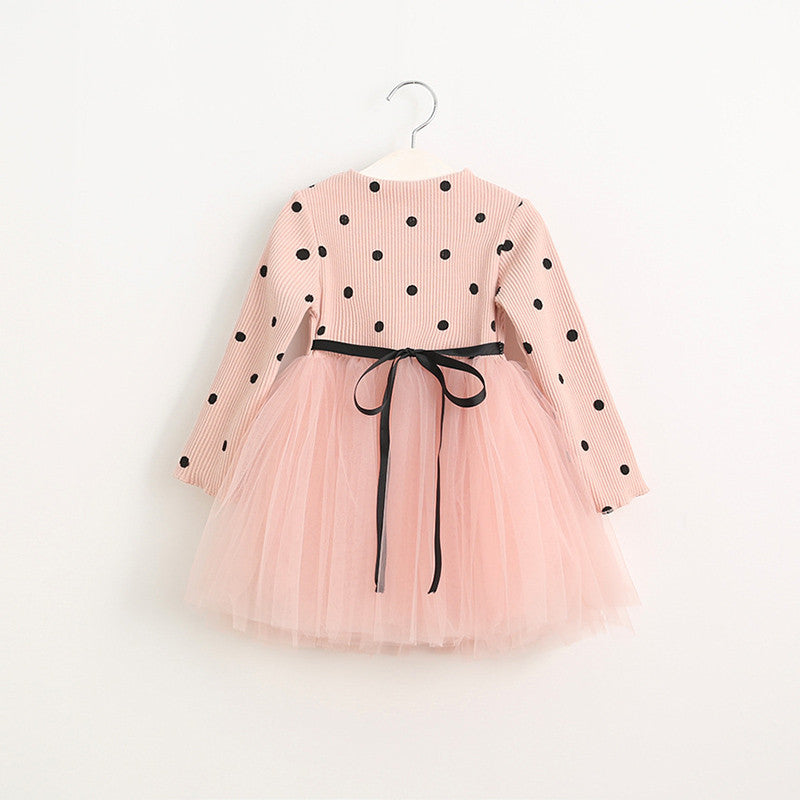 Online discount shop Australia - Girls Dress Casual Girls Dress Children Clothing Ball Gown Dot Print Kids Clothes Girls Dresses Princess Dress