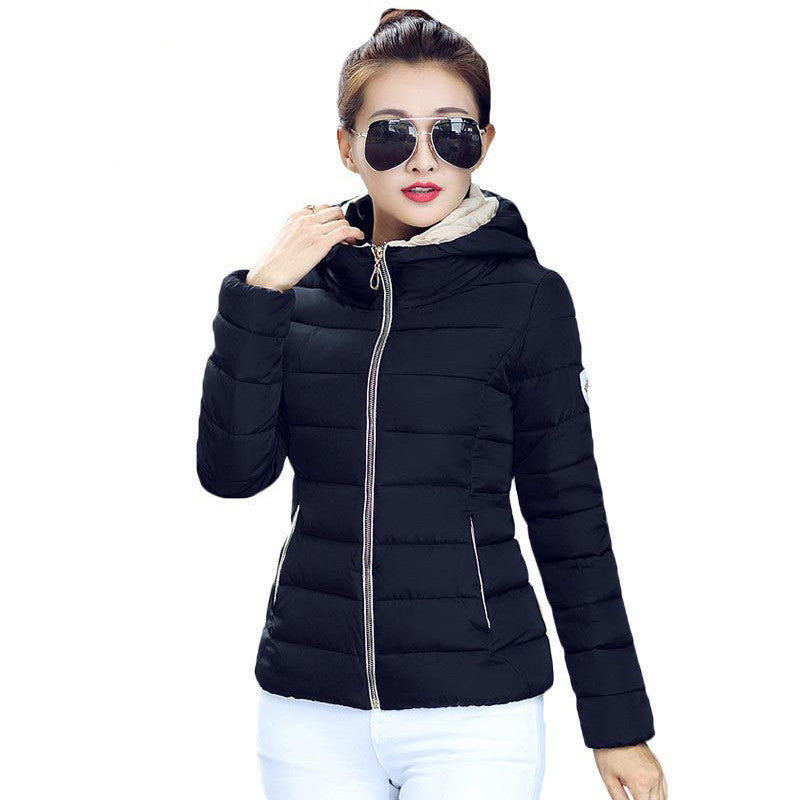 Online discount shop Australia - Jacket Women Hooded Parka Slim Cotton-Padded High Neck Candy Color Cotton Jacket Coat Plus Size z84