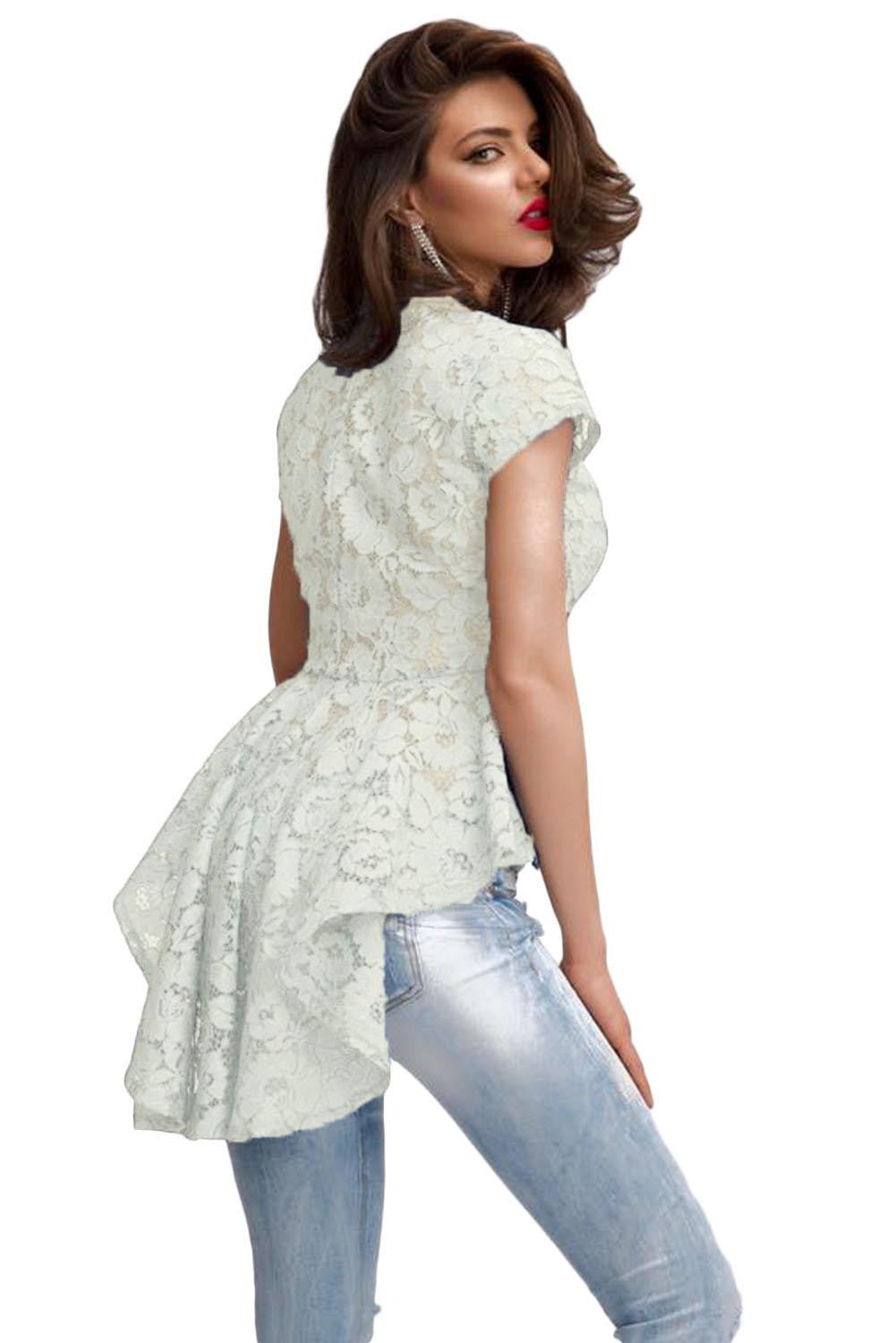 Fashion Women Long blouses High Street Style 2 Colors Mermaid Tail Floral Lace Shirt