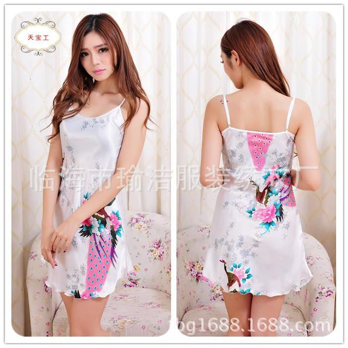 Women Lace Silk Suspenders Silk Princess Nightgown Casual Sleepwear Bandage Dress