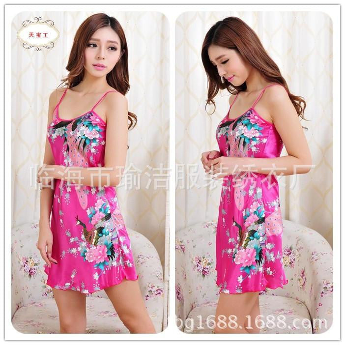 Women Lace Silk Suspenders Silk Princess Nightgown Casual Sleepwear Bandage Dress