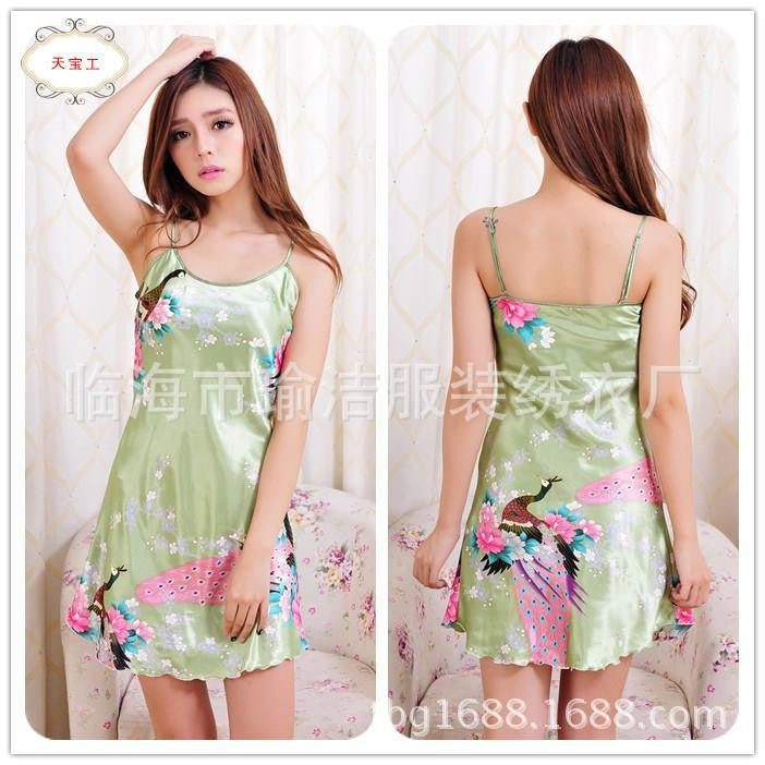 Women Lace Silk Suspenders Silk Princess Nightgown Casual Sleepwear Bandage Dress