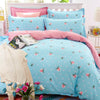 Online discount shop Australia - Elegant Floral Bedding Set Polyester Cotton Bed Linen Sets 4pcs Bedspreads Kids Twin Size Blue Duvet Cover Bed Sheet Set