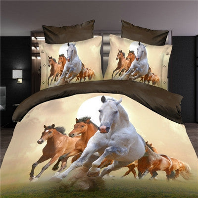 Online discount shop Australia - hot 3d animal bedding set king queen twin size 3/4pcs horse wolf panda duvet cover bed sheet pillow cases boys bedclothes