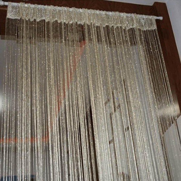 Online discount shop Australia - Curtain New Style Silver Silk Curtain Living Room/Door/Window Partition Sheer Curtain