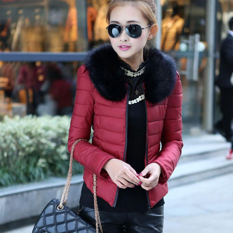 Women Jacket Fur Collar Down Jacket For Woman Slim Warm Parka Plus Size