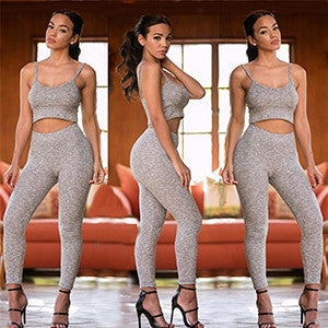 Style Women Rompers Fashion Bodycon Halter Jumpsuit Two Piece Rompers Womens Jumpsuit