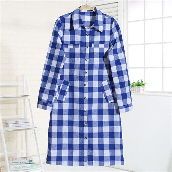 Online discount shop Australia - Flannel Women Long Shirts Red Plaid Blouses Long Shirt Dress Longue Casual Shirts Dress Women Clothing