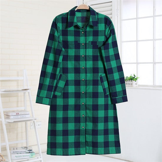 Online discount shop Australia - Flannel Women Long Shirts Red Plaid Blouses Long Shirt Dress Longue Casual Shirts Dress Women Clothing