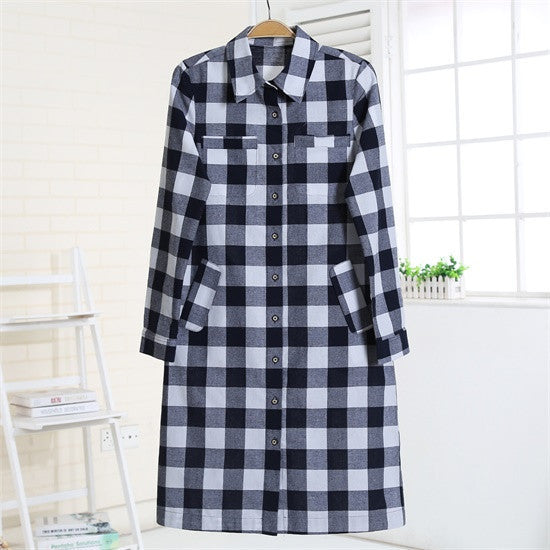 Online discount shop Australia - Flannel Women Long Shirts Red Plaid Blouses Long Shirt Dress Longue Casual Shirts Dress Women Clothing