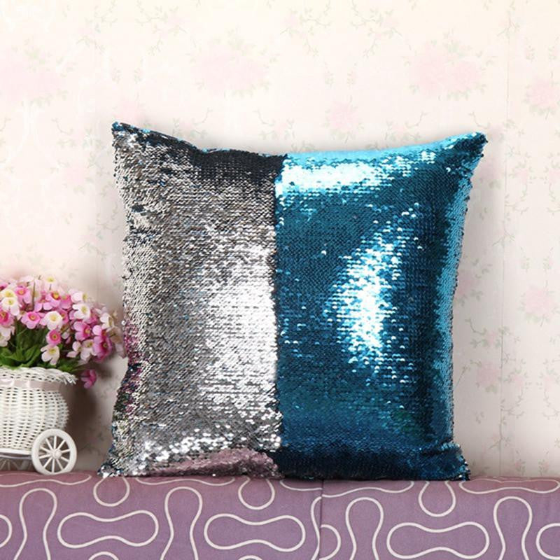 two tone sequins throw pillows and covers continental mermaid decorative pillow cushion case sofa car DIY case