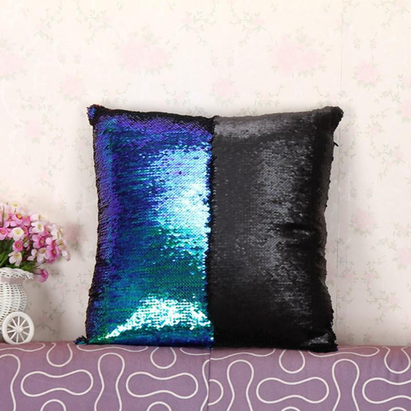 two tone sequins throw pillows and covers continental mermaid decorative pillow cushion case sofa car DIY case