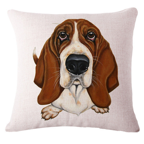 Online discount shop Australia - Cute Animals Pet Dog Pattern Cushion Cover For Sofa Home Decor Almofadas 45X45cm Decorative Throw Pillows Case IN STOCK