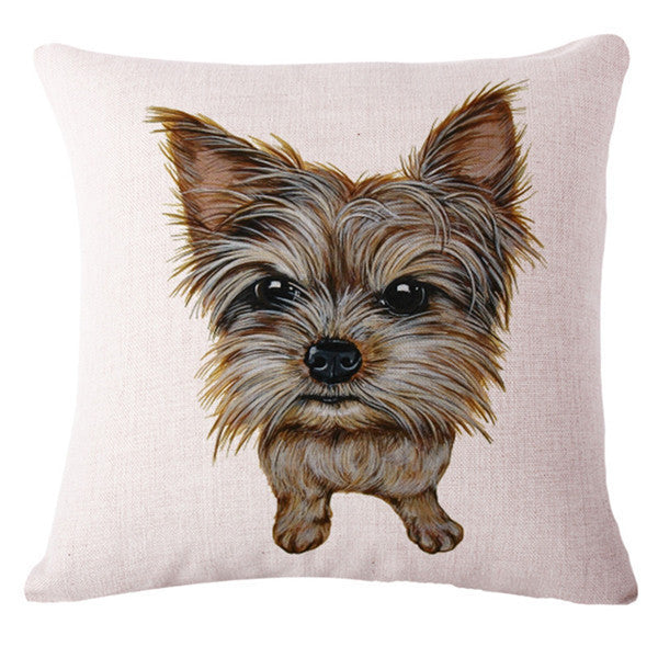 Online discount shop Australia - Cute Animals Pet Dog Pattern Cushion Cover For Sofa Home Decor Almofadas 45X45cm Decorative Throw Pillows Case IN STOCK