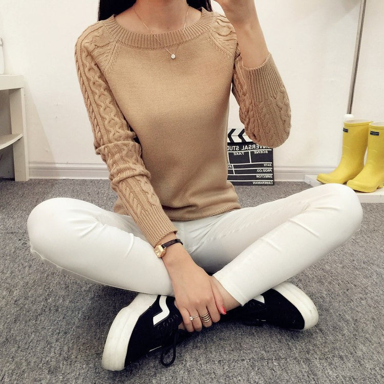 Online discount shop Australia - Knitted Women Sweaters And Pullovers Female Long Sleeve Jumper White Black Gray Pull