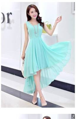 Irregular Lady Dress Summer Fashion Elegant Women Dovetail Dress Bohemia Beach Dress Chiffon Dresses For Girls