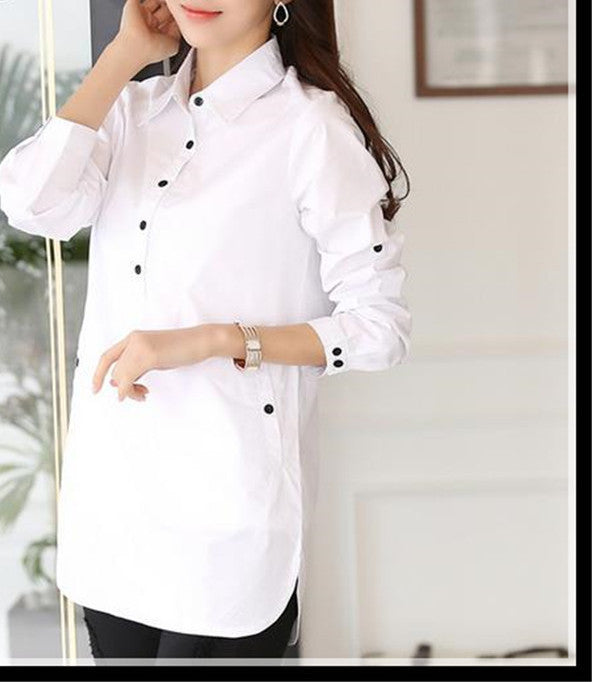 Online discount shop Australia - Blouse shirt Women White Shirt plus size elegant Cotton Women's shirt Women Blouse women tops