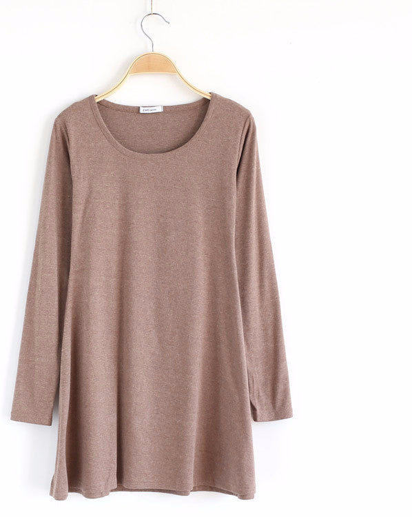 Online discount shop Australia - 100% Cotton Autumn Winter Dress Female Long Sleeve Dress O-Neck Woolen Dresses A006