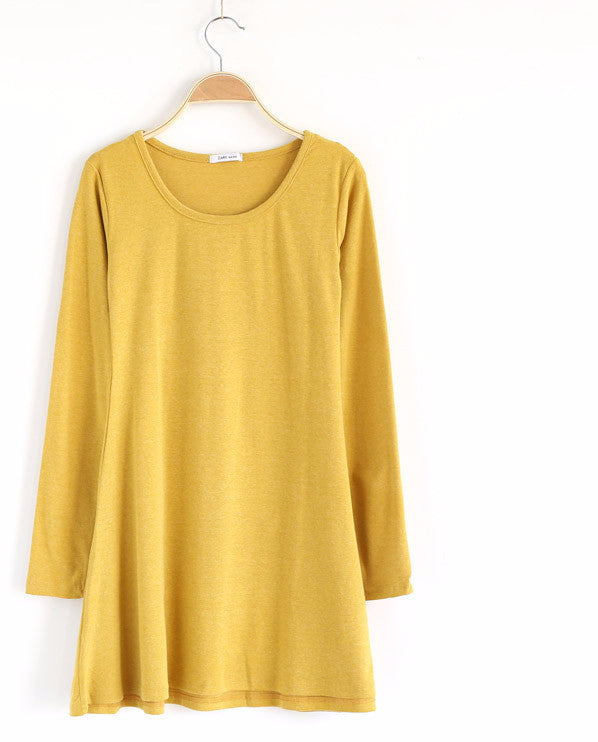 Online discount shop Australia - 100% Cotton Autumn Winter Dress Female Long Sleeve Dress O-Neck Woolen Dresses A006