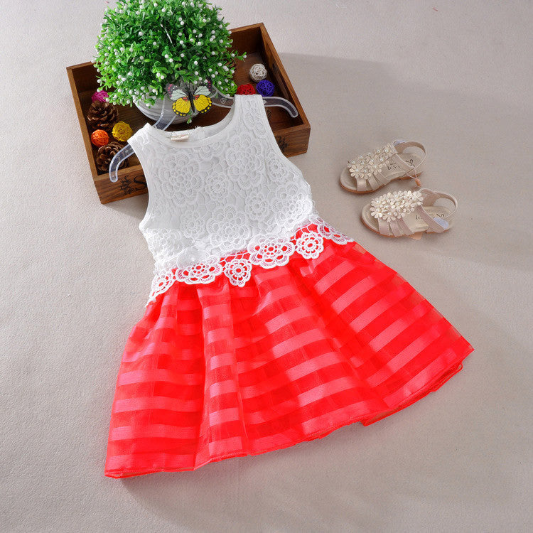 Girls Dresses Fashion Casual Lace crochet Tutu Dress Kids Girl Party Clothes for 2-6Y Children Vetement Fille