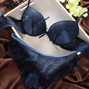 Online discount shop Australia - Fashion Sexy Bra & Pant Set Floarl Lingerie Push Up Bra Suits 32 34 36 B C B38