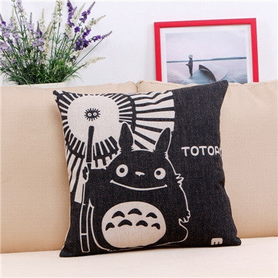 Online discount shop Australia - Miyazaki Totoro Cotton linen Pillow Case For office/bedroom/chair seat cushion 18x18 inches Decorative
