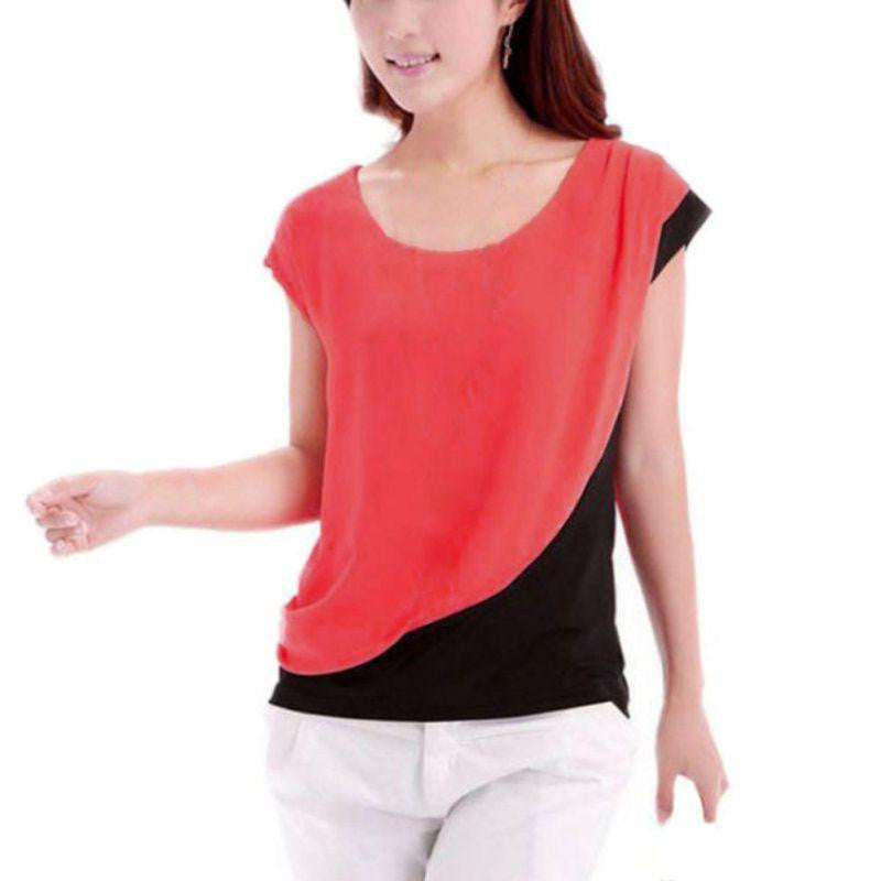 Women Plus Size Blouses Casual Chiffon Blouse Short Sleeve Shirt Blouse Tops M L XL