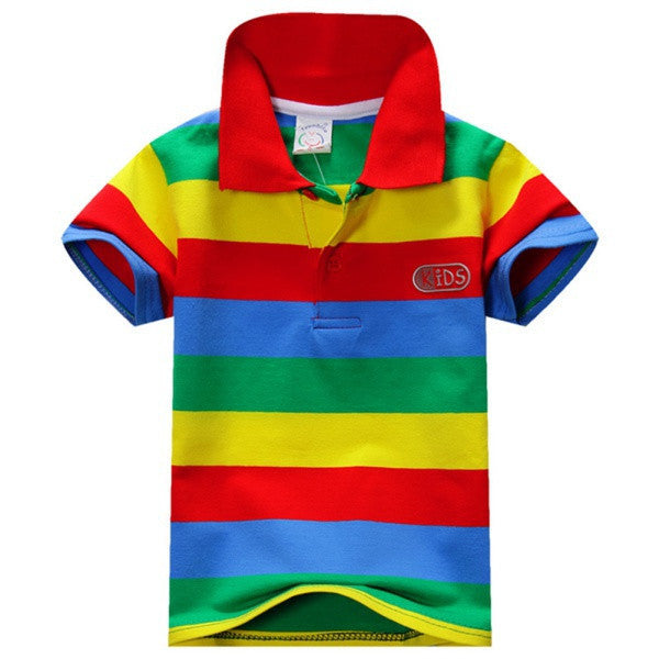 1-7Y Baby Children Boys Striped shirt Kids Tops Sports Tee Shirts Clothing LZH7
