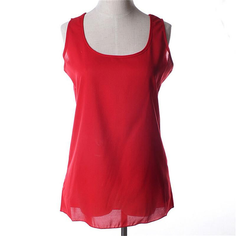 Women Tank Tops Brand Chiffon Sleeveless Tshirt Female Shirt blouse