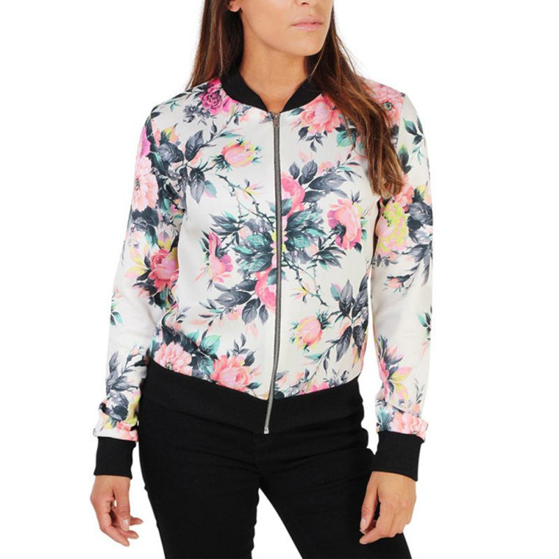 Online discount shop Australia - 6 Styles Women Jackets Short Tops Long Sleeve Floral Print Coat Vintage Women Clothing Bomber Jacket Chaquetas