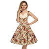 Vintage Elegant Women Dress V-Neck High Waist Big Bust Design Sleeveless Casual Patchwork Party Midi Pleated Swing Dress