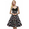 Vintage Elegant Women Dress V-Neck High Waist Big Bust Design Sleeveless Casual Patchwork Party Midi Pleated Swing Dress