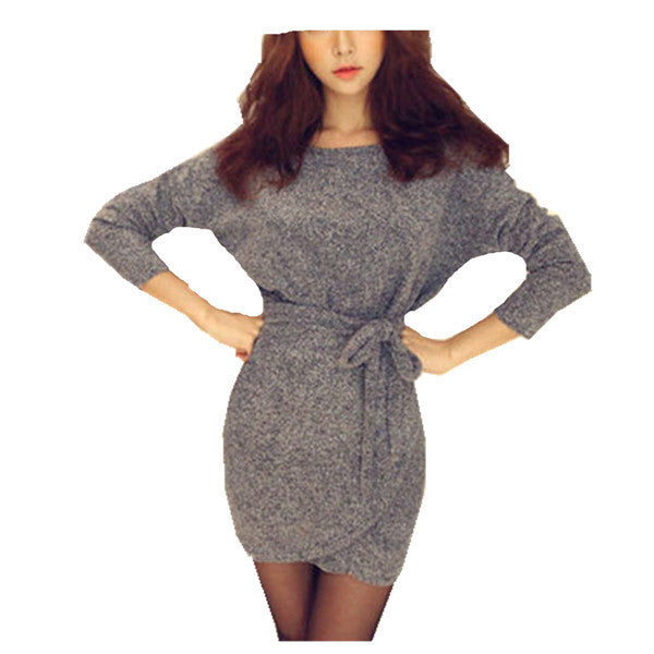 Online discount shop Australia - Fashion Sexy Women Dresses Bodycon Dress Long Sleeves Slim Knitting Mini Dress Tunic Winter European Style Vestidos