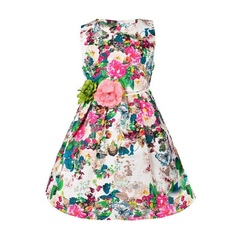 Online discount shop Australia - Kids clothing dresses for girls style girl dress floral print cotton birthday party sundress baby children clothes