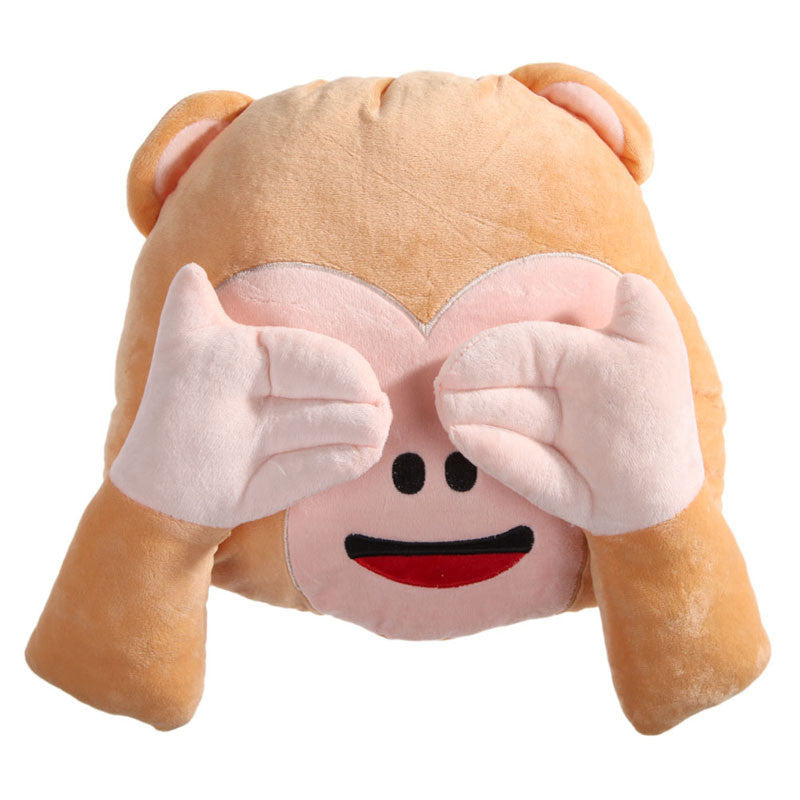 Online discount shop Australia - Emoji For Whats app No Saying No Looking No Listening Monkey Pillow Emoticonos Seat Cushion Emoji Pillow