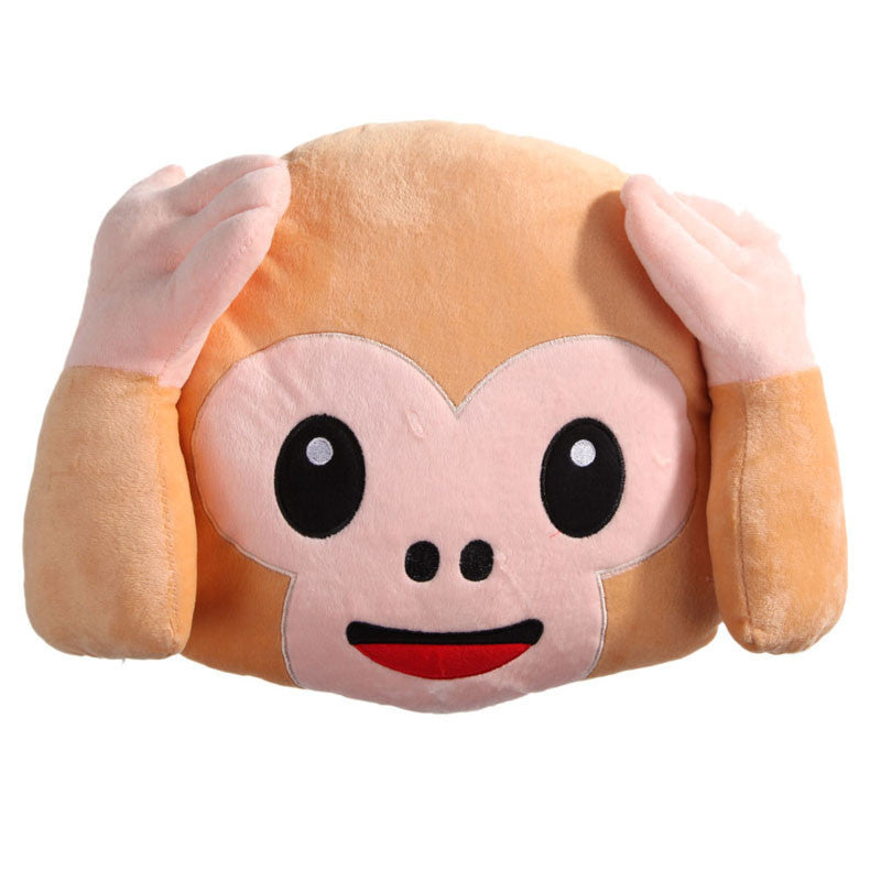 Online discount shop Australia - Emoji For Whats app No Saying No Looking No Listening Monkey Pillow Emoticonos Seat Cushion Emoji Pillow