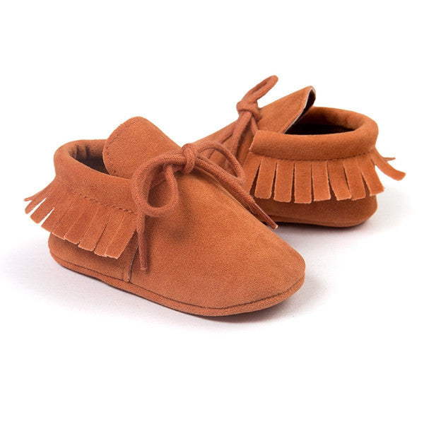 Online discount shop Australia - Baby Boy Girl Baby Moccasins Soft Moccs Shoes Bebe Fringe Soft Soled Non-slip Footwear Crib Shoes New PU Suede Leather Newborn